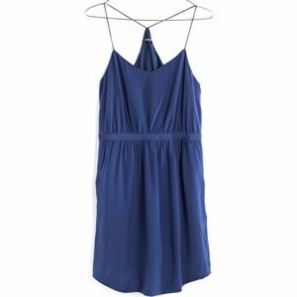Madewell Dresses & Skirts - {Madewell} Navy Silk Stairview Cami Dress NWT